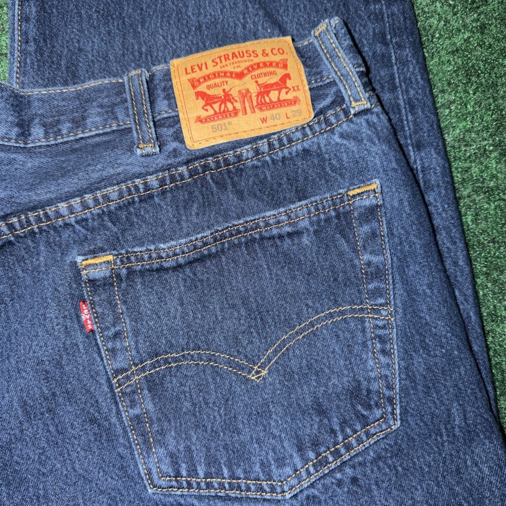 Vintage Levi's 502 Button Fly Blue Jeans Regular Fit Baggy Y2K Men's 40x29 102